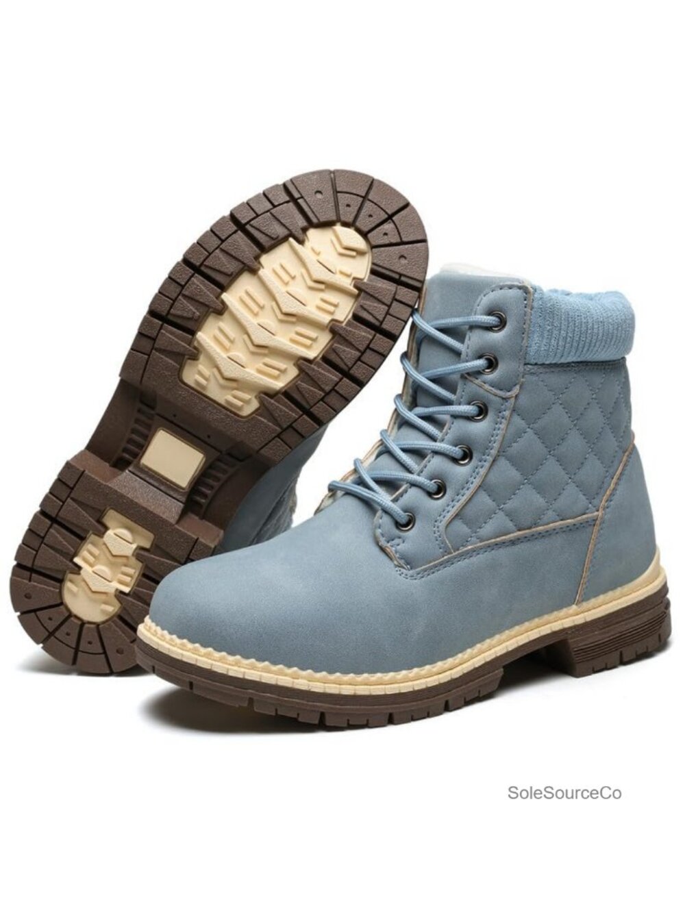 Winter Hiking Boots Water Resistant Faux Fur Lined Snow Ankle Booties for Women